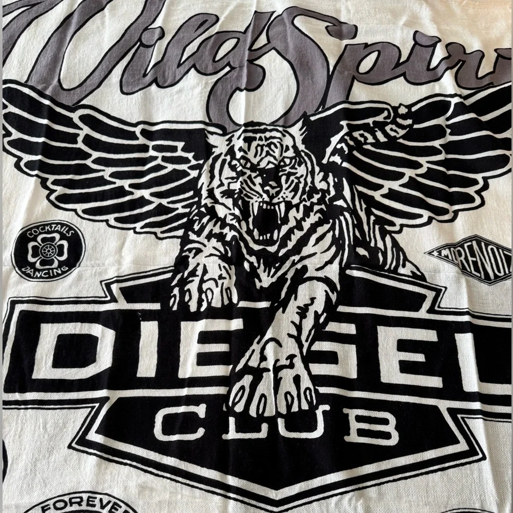 Diesel Black and White Graphic Scarf